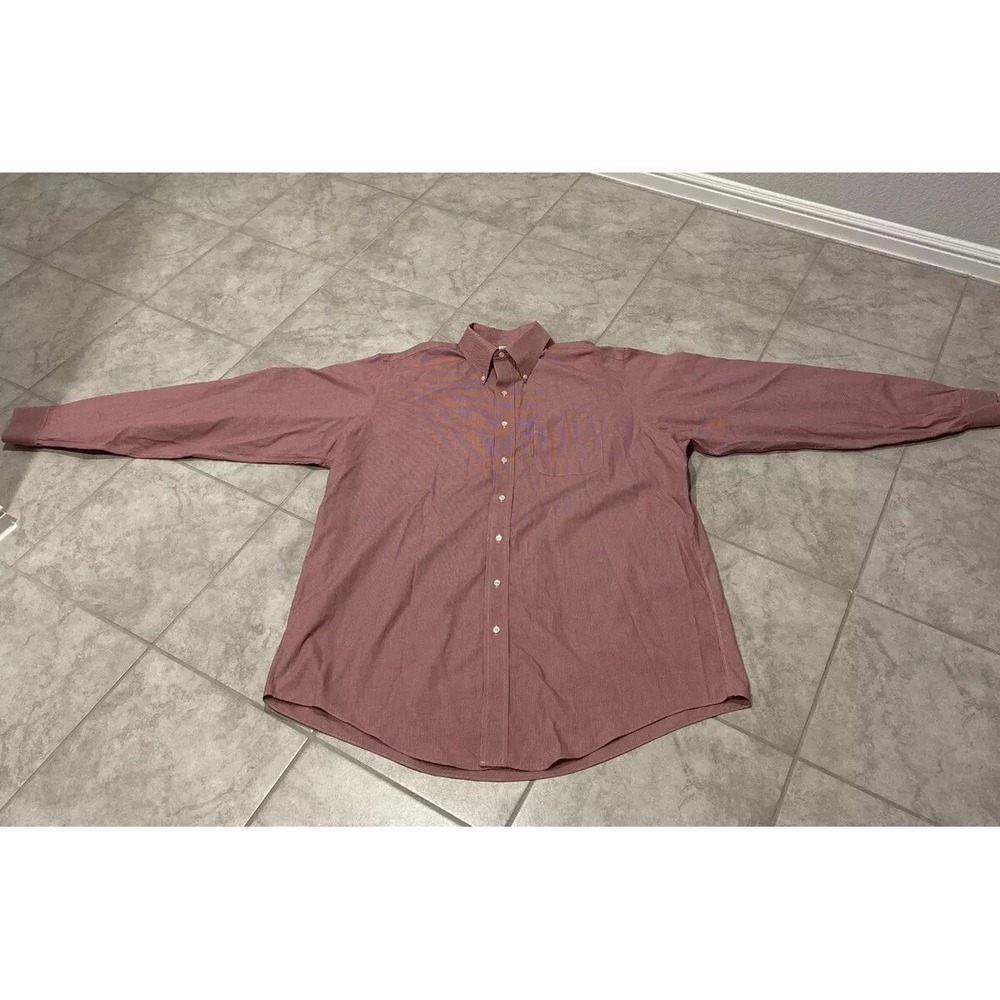 Brooks Brothers Shirt Mens Small Red White Check Long Sleeve Button Down Sz. XL